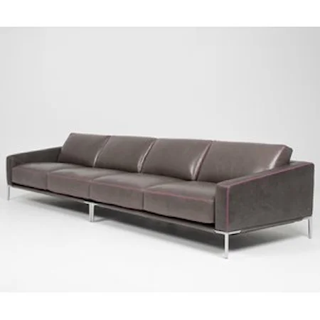 Contemporary 4-Seat Sofa with Metal Legs